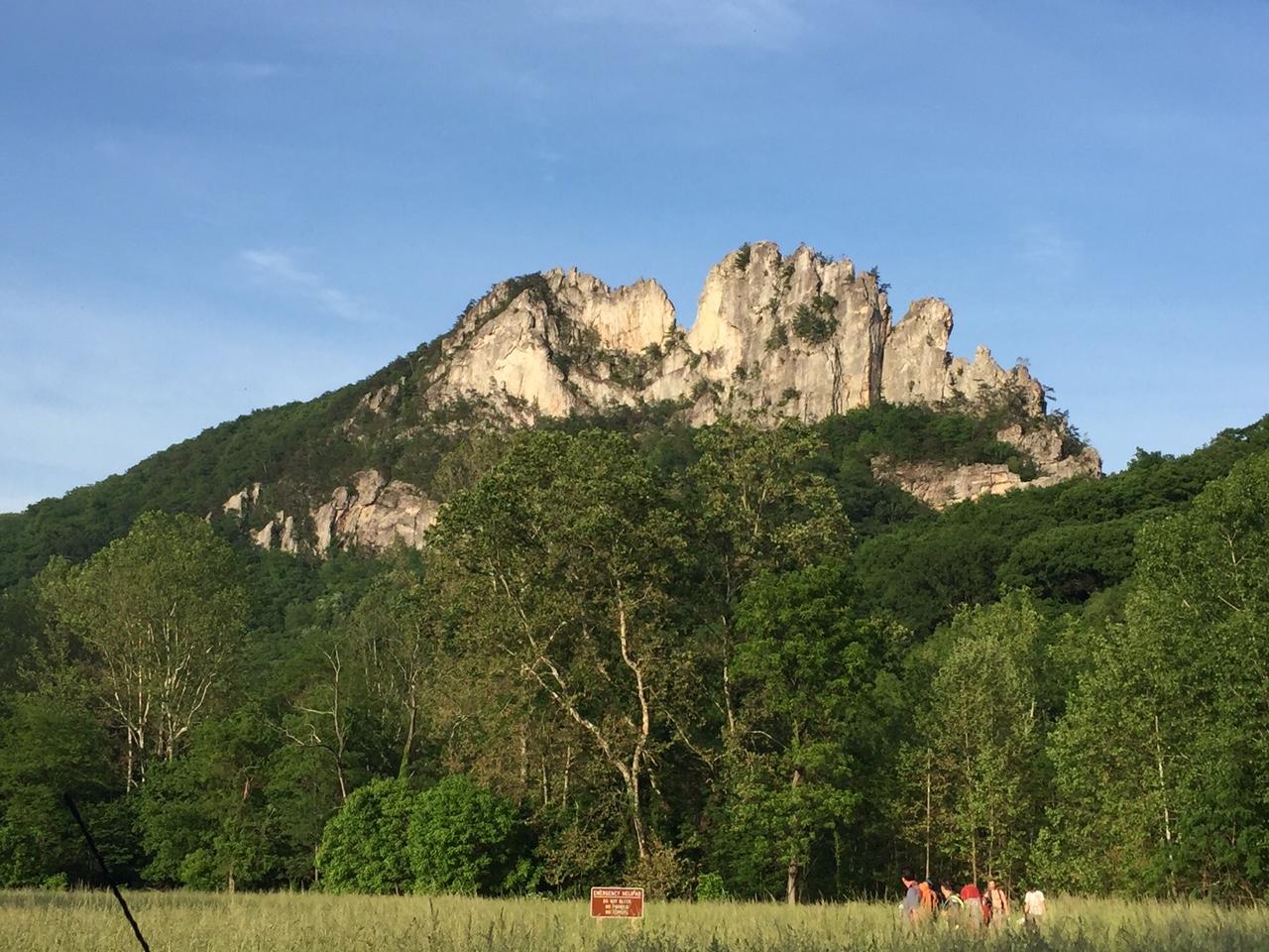 Seneca Rocks is a large crag and local landmark in Pendleton County in the Eastern Panhandle of West Virginia