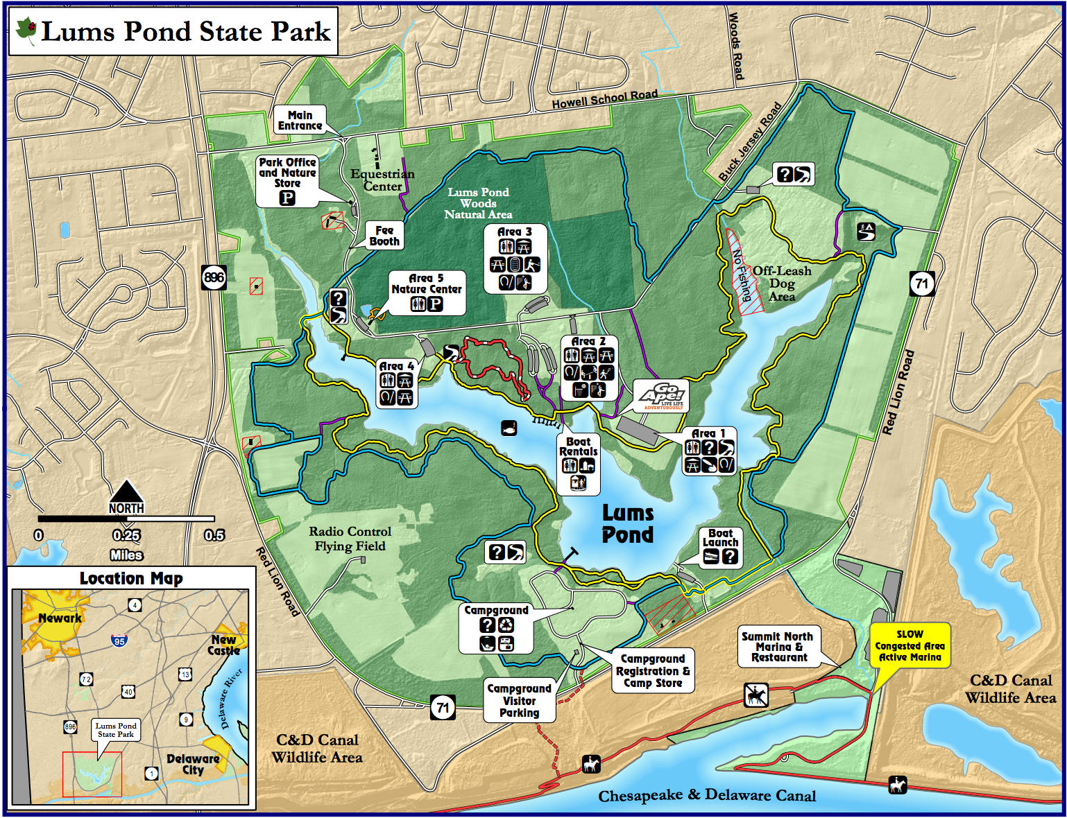 Lums Pond Map