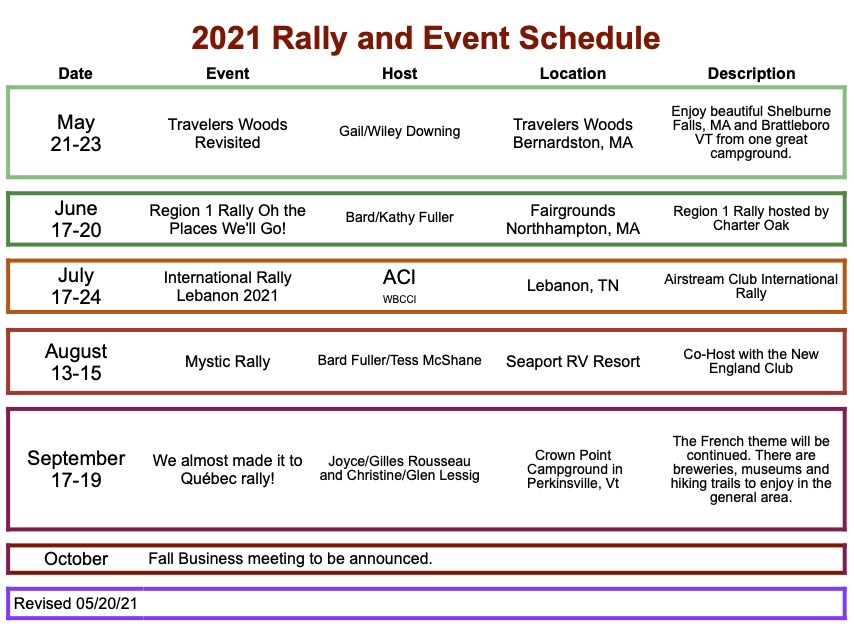 CT-event schedule