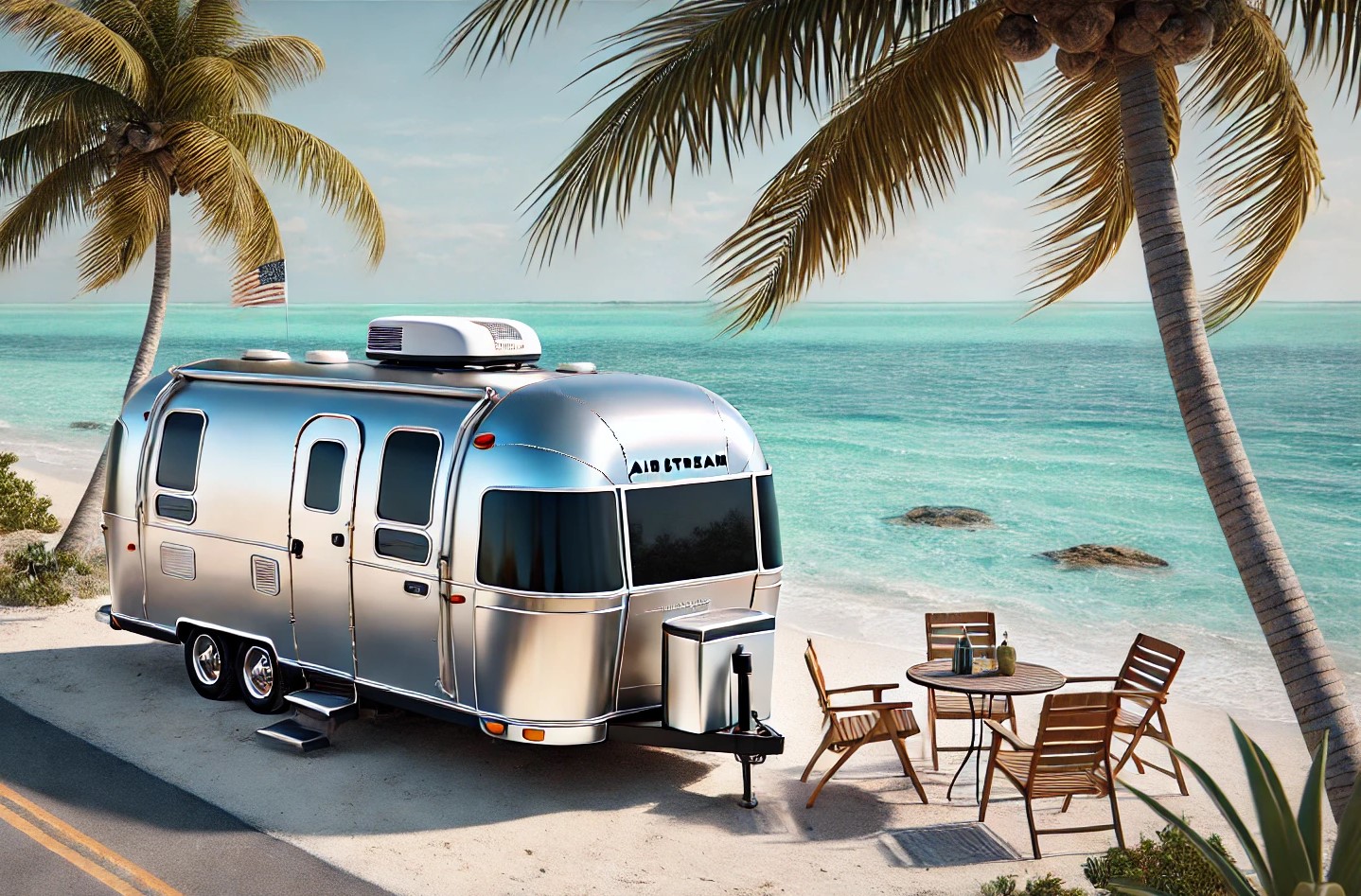 Airstream on the beach