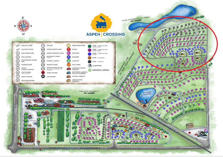 Aspen Crossing Map Site locations 