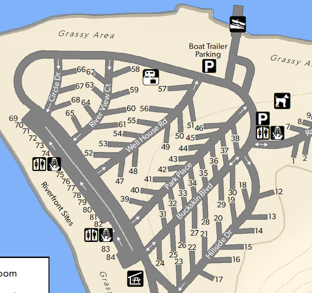 Buckskin Mountain Campsite Map