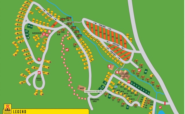 Ouray KOA site map