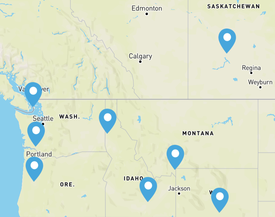 Map of Region 10 Clubs