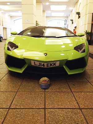 Hat with Lamborghini