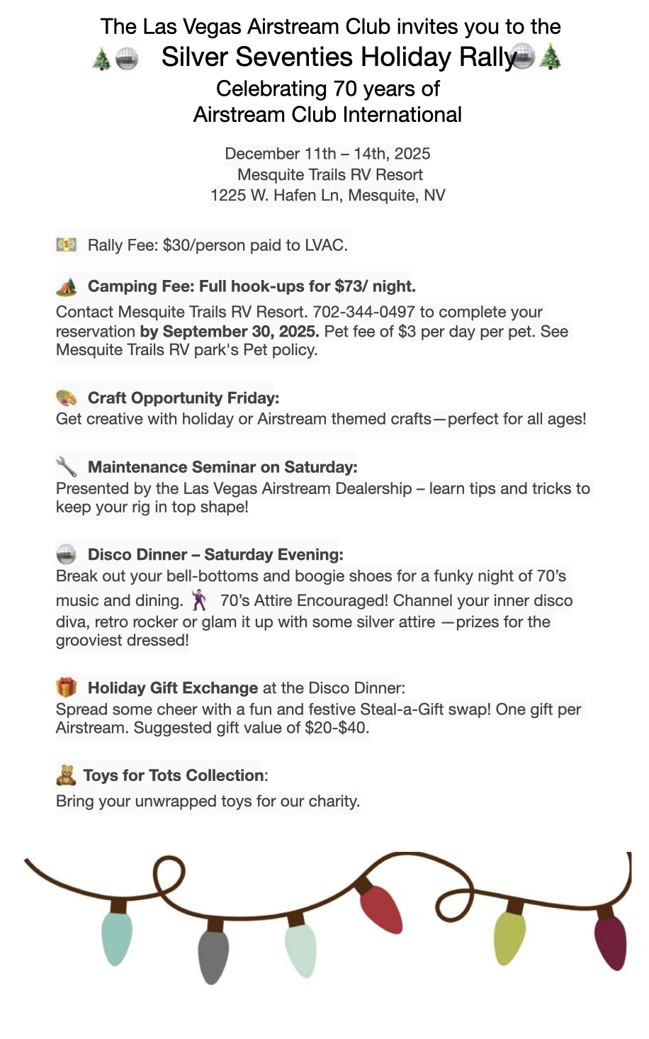 LVAC Holiday Rally 2025