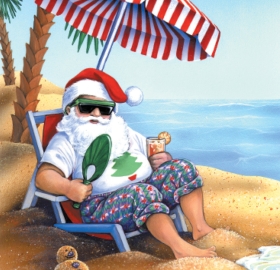 thlac santa on the beach