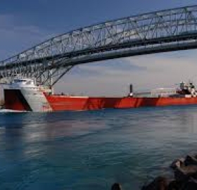 Freightor under Blue Water Bridge