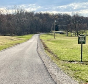 Enter from private road, second driveway