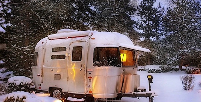 Airstream in the Snow