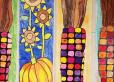 Colorful maize and pumpkin